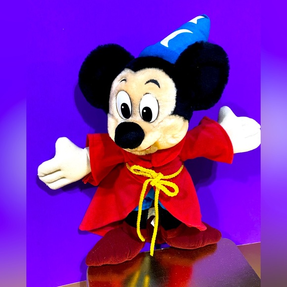 DISNEY FANTASIA VTG 2000 MICKEY MOUSE SORCERER PLUSH 14”DISNEY PARKS EXCLUSIVE - Picture 1 of 12